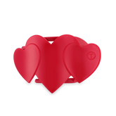 Red Heart to Heart Medium Flat Hair Clip