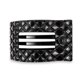 Jet Black Quilted Large Flat Rectangle Hair Clip