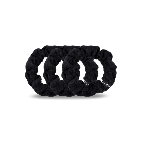 Jet Black Large Towel Scrunchies