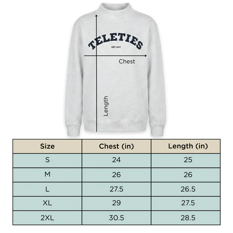 TELETIES Varsity Mockneck - Large