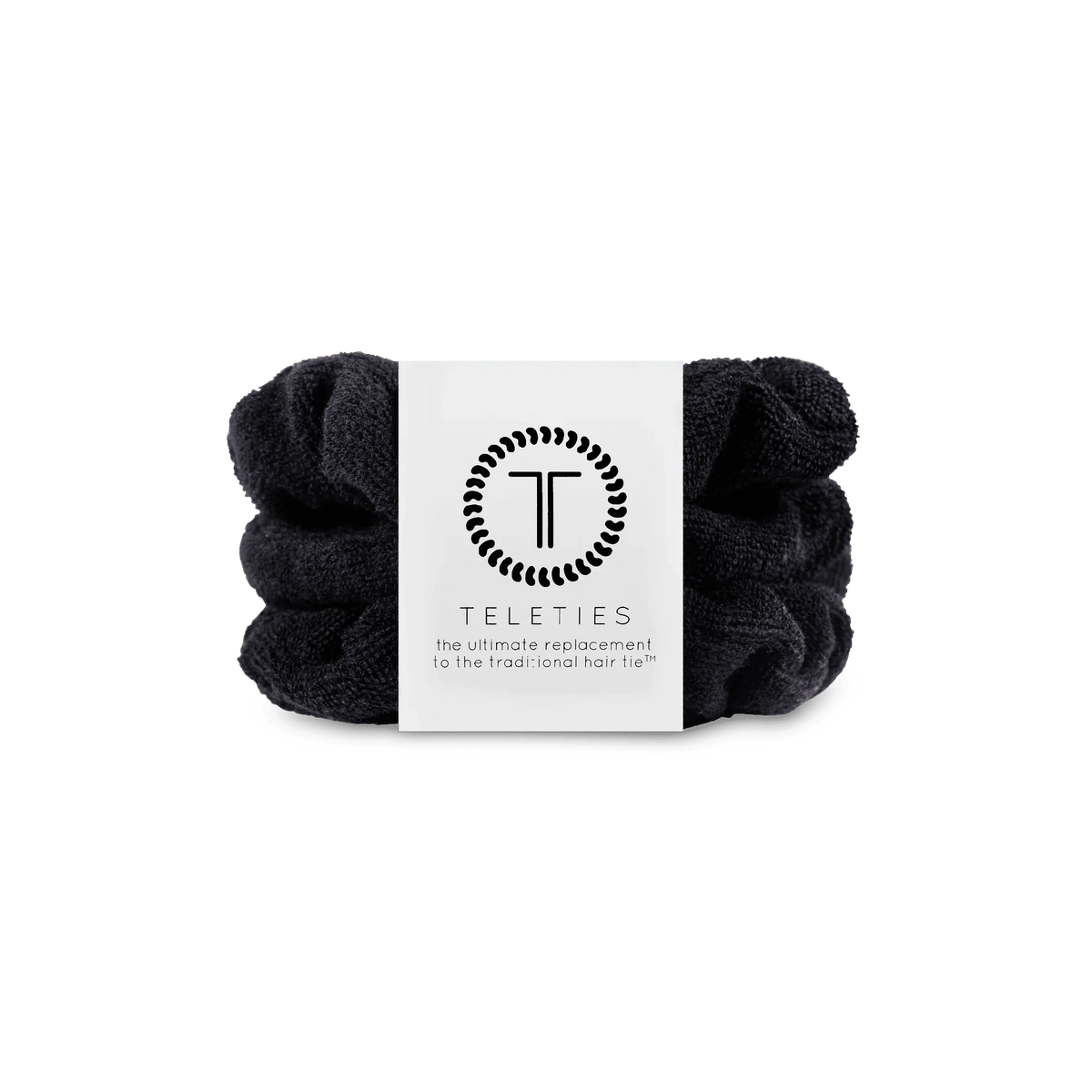 Jet Black Small Towel Scrunchies