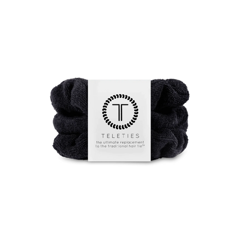 Jet Black Small Towel Scrunchies