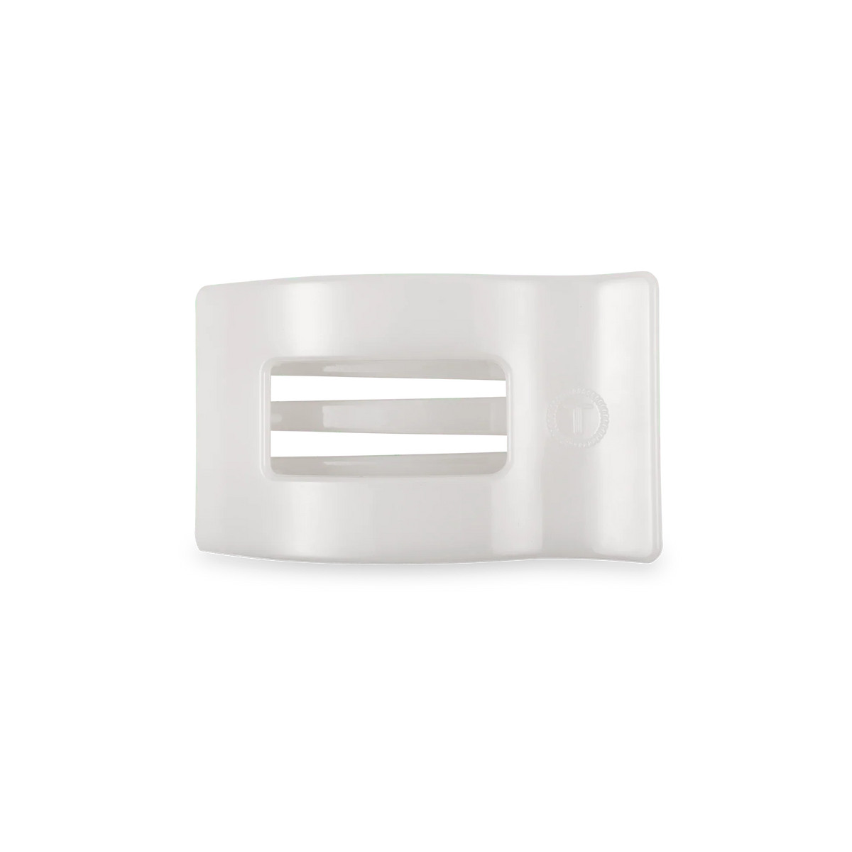 Coconut White Small Flat Rectangle Hair Clip