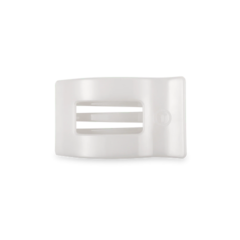 Coconut White Small Flat Rectangle Hair Clip