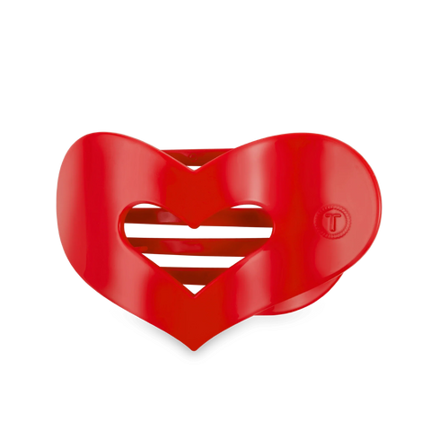 Red Heart Medium Flat Hair Clip