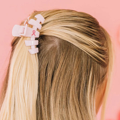 Classic Pink Ribbon Power Medium Claw Clip