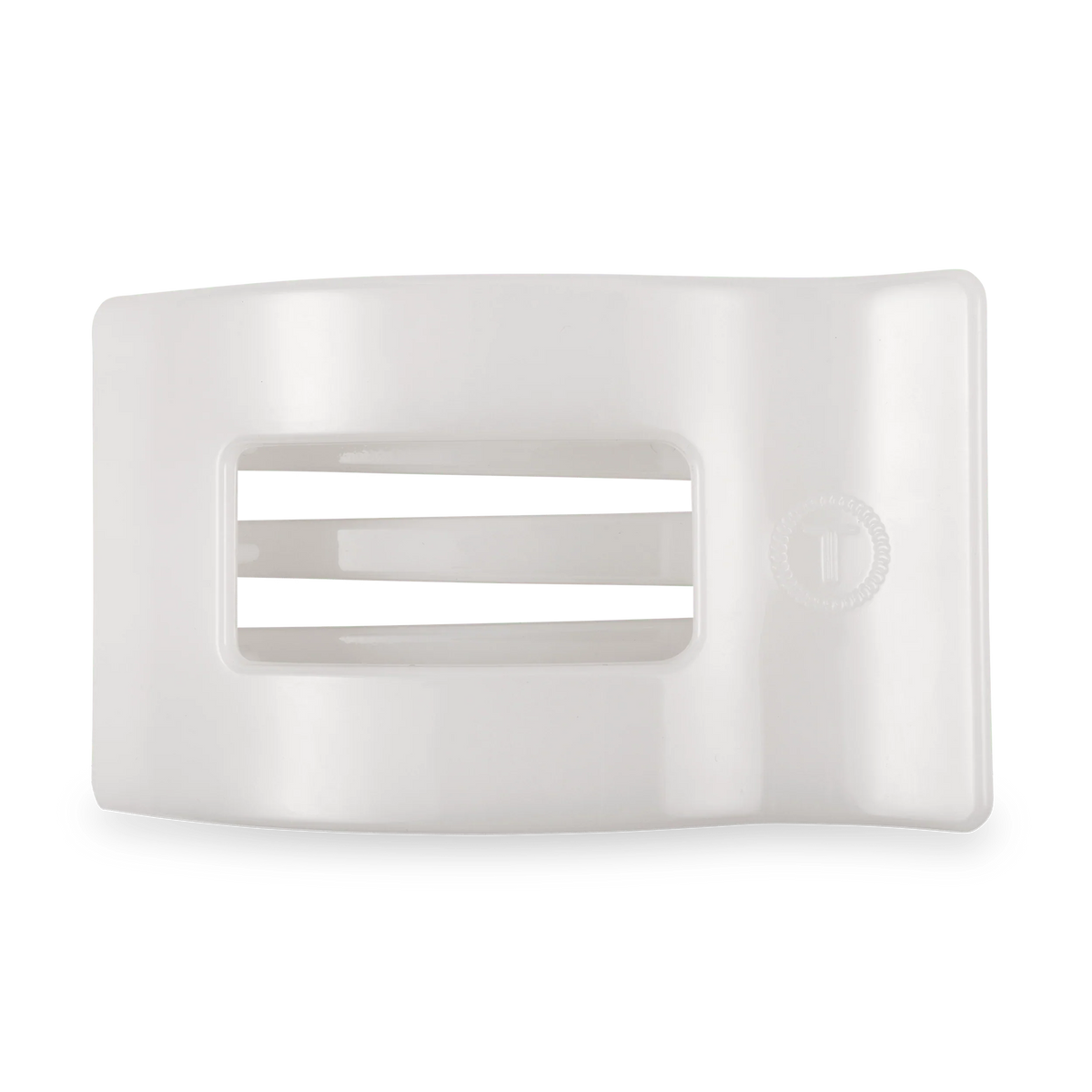 Coconut White Large Flat Rectangle Hair Clip
