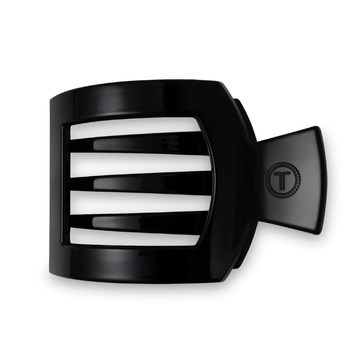 Jet Black Large Flat Square Hair Clip