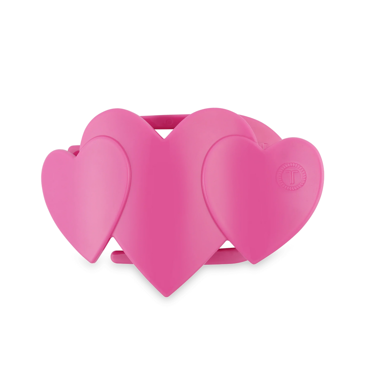 Pink Heart to Heart Medium Flat Hair Clip