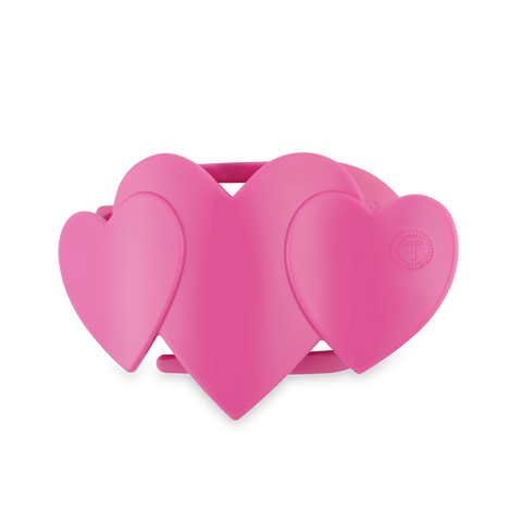Pink Heart to Heart Medium Flat Hair Clip
