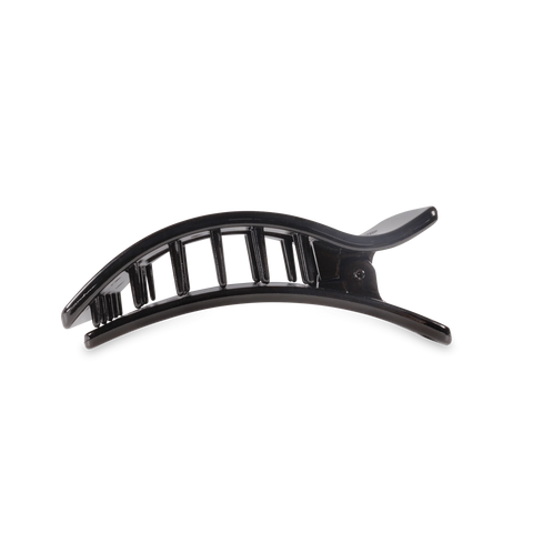Jet Black Medium Flat Rectangle Hair Clip