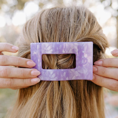Lavender Mist Medium Flat Rectangle Hair Clip