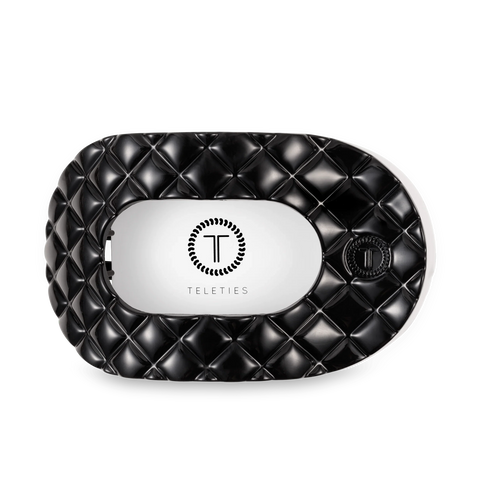 Jet Black Quilted Large Flat Round Hair Clip