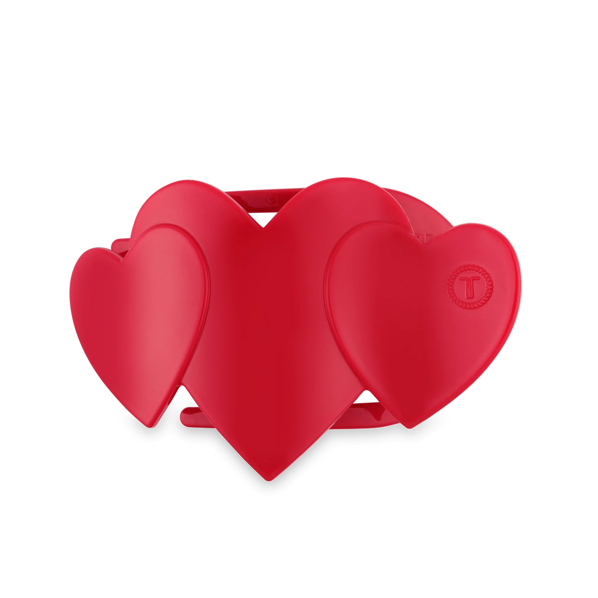 Red Heart to Heart Medium Flat Hair Clip