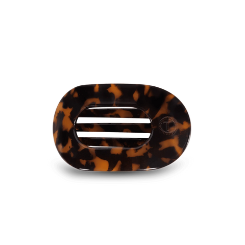 Tortoise Small Flat Round Hair Clip