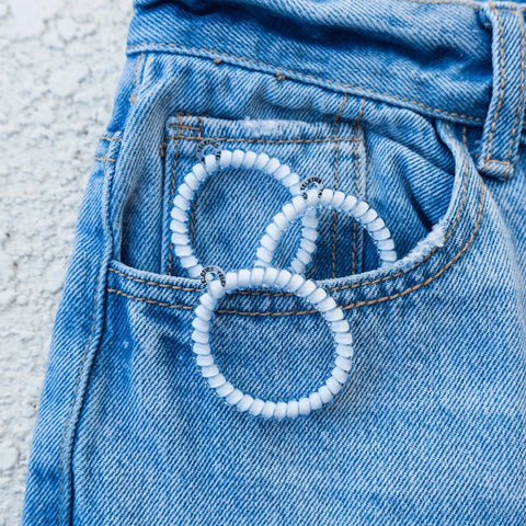 Washed Denim Small Hair Ties