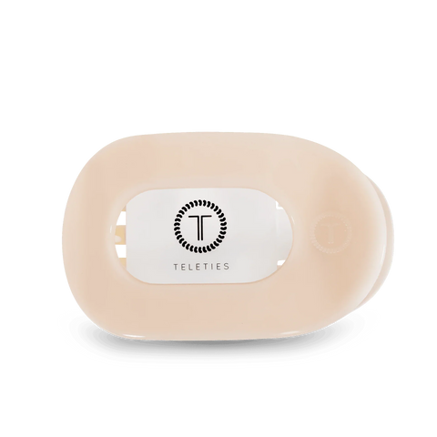 Almond Beige Small Flat Round Hair Clip