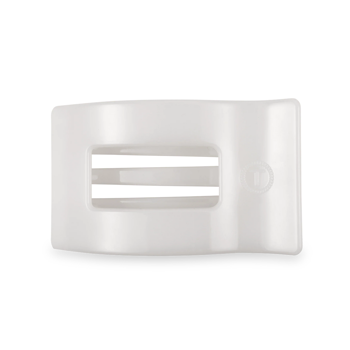 Coconut White Medium Flat Rectangle Hair Clip