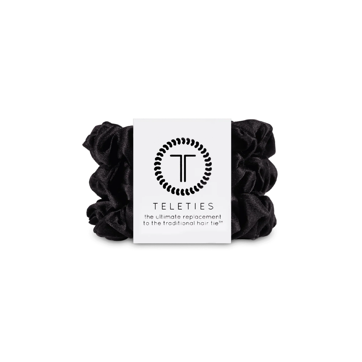 Jet Black Small Silk Scrunchies