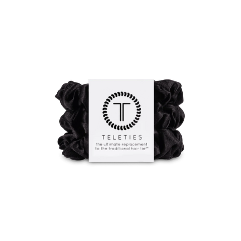 Jet Black Small Silk Scrunchies
