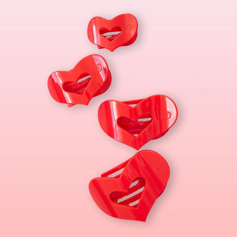 Red Heart Large Flat Hair Clip