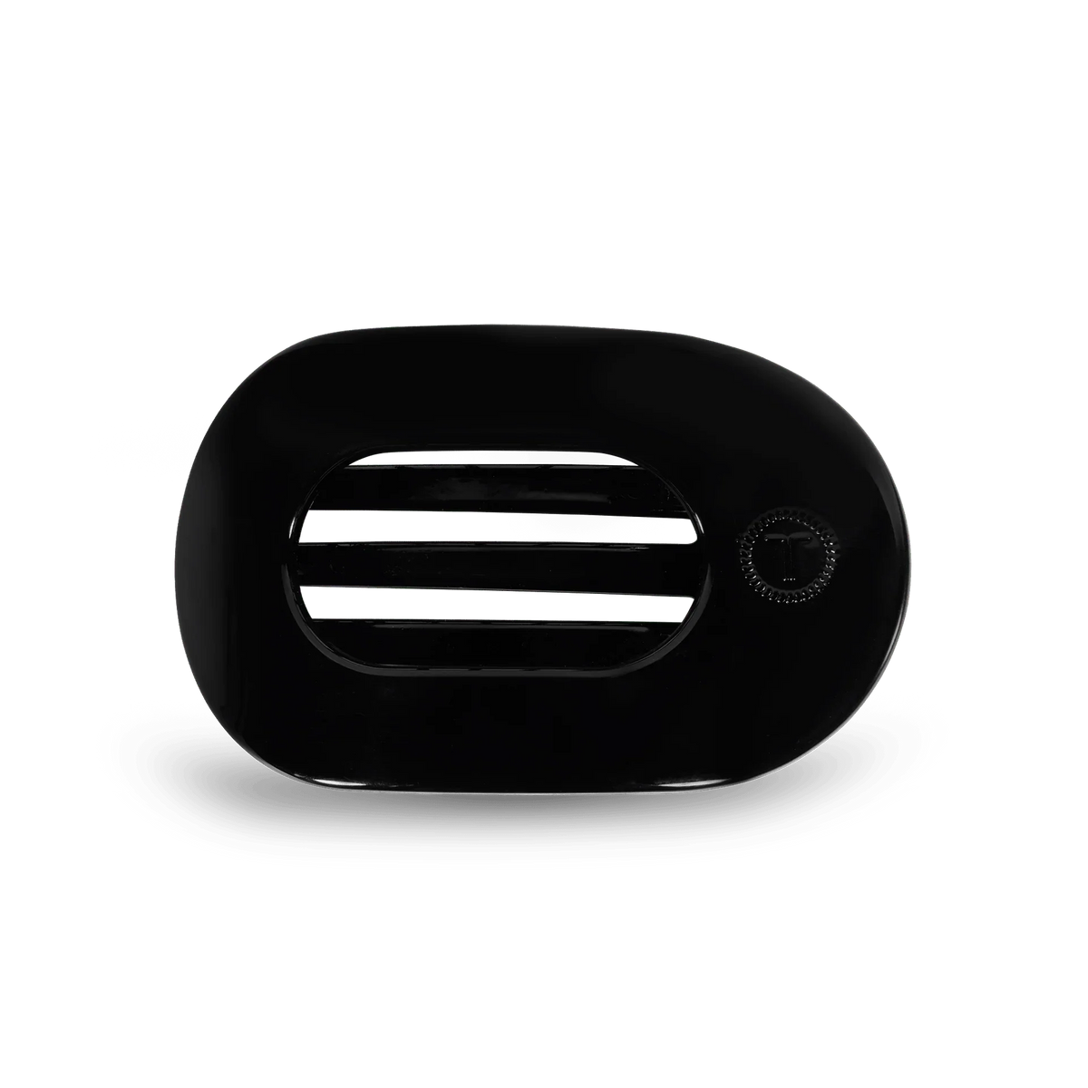 Jet Black Small Flat Round Hair Clip
