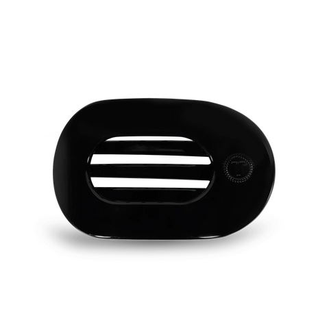 Jet Black Small Flat Round Hair Clip