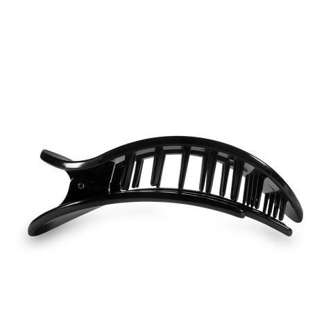 Jet Black Large Flat Round Hair Clip