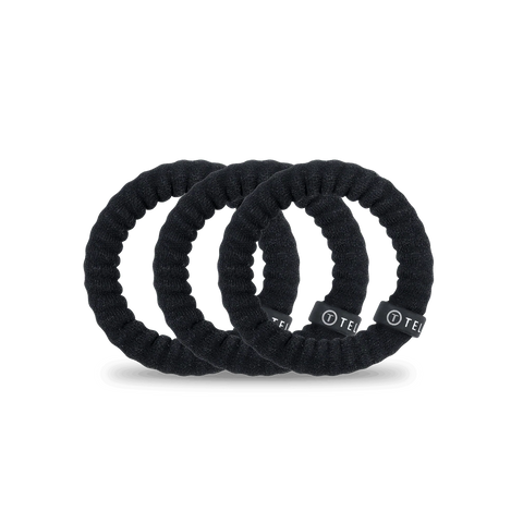 Jet Black Small Nylon Hair Ties