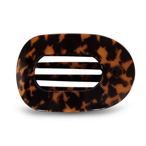 Tortoise Large Flat Round Hair Clip