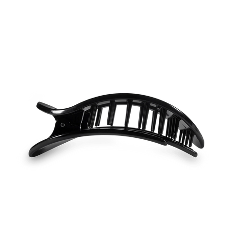 Jet Black Medium Flat Round Hair Clip
