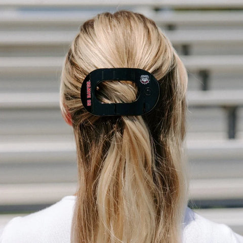 Go Dawgs! Medium Flat Round Hair Clip