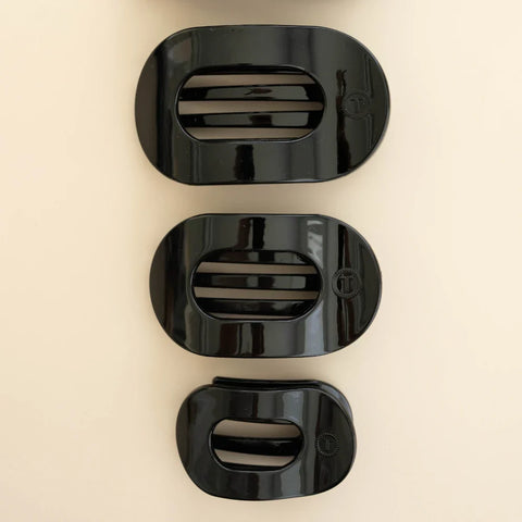 Jet Black Tiny Flat Round Clip