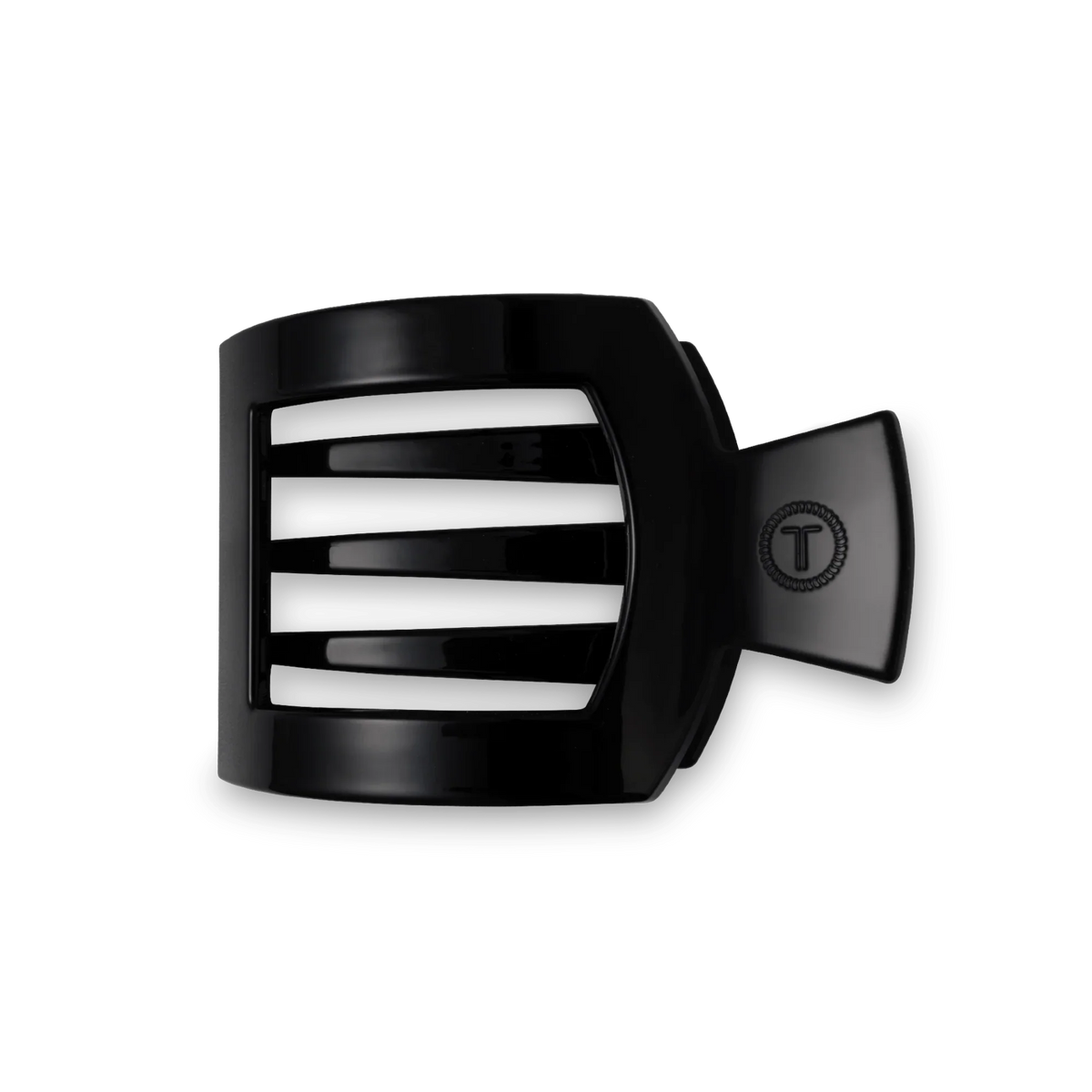 Jet Black Medium Flat Square Hair Clip