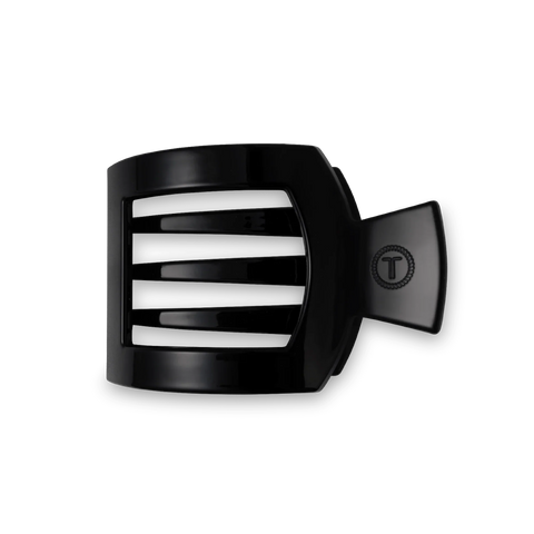 Jet Black Medium Flat Square Hair Clip