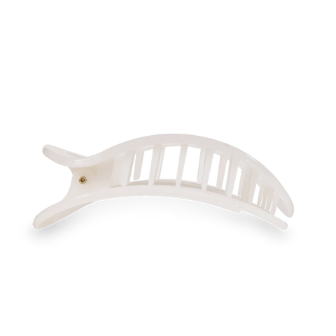 Coconut White Small Flat Round Hair Clip