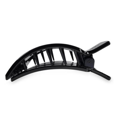 Jet Black Large Flat Square Hair Clip